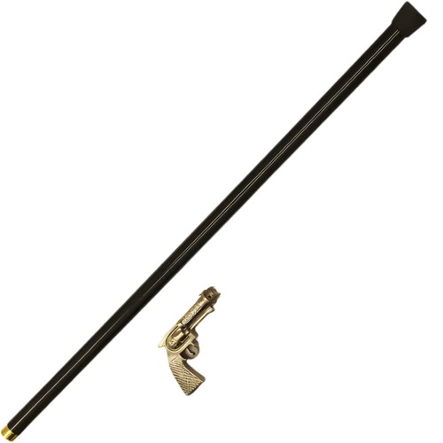 Gun style walking cane staff - "gun",