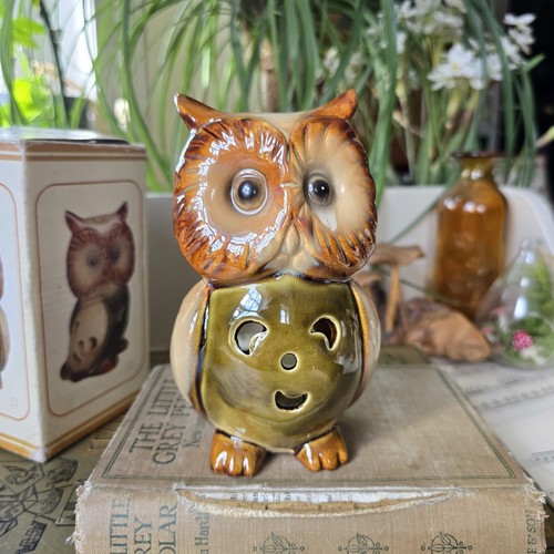 Vintage owl tea light - owl,