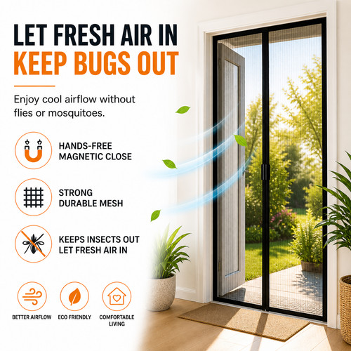 Magnetic fly screen - magnetic,