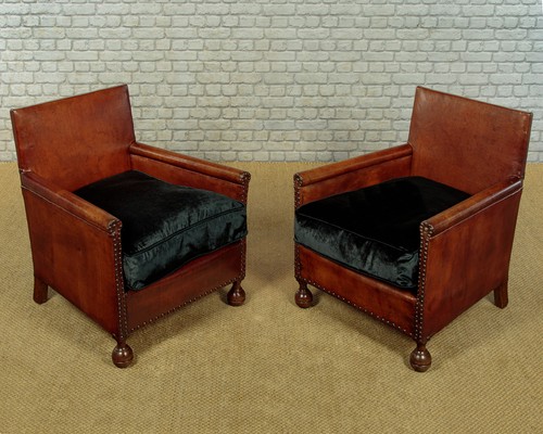 Pair small leather bothy - of,