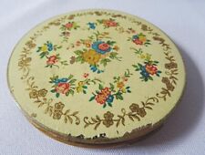 Vintage Stratton Compact 1950s Gilt Enamel Ladies Powder Flowers Floral 50s