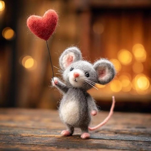 Felt mouse ornament handmade - mouse,
