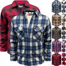Urban Collection Mens Sherpa Fleece Lined Flannel Shirt Lumberjack Padded Jacket