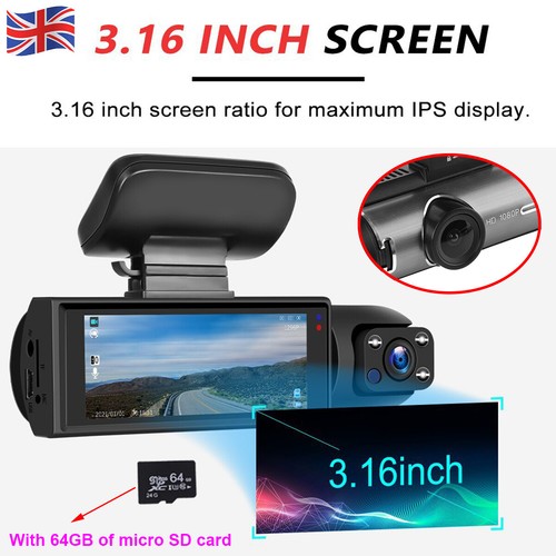 Dual lens car dash cam - car, front