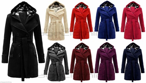 Women check hooded belted - women's,
