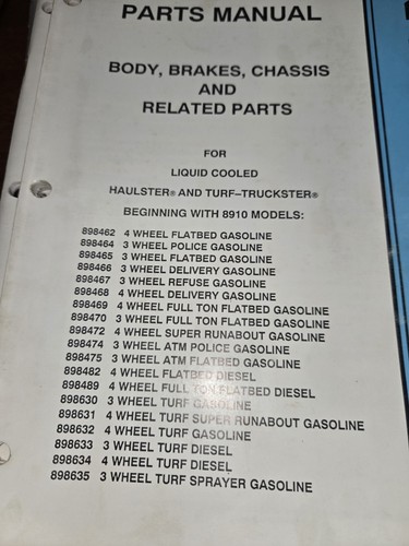 Cushman parts manual - , for