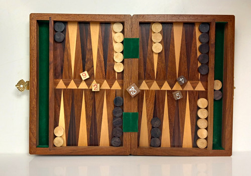 Wooden inlaid backgammon - wooden,