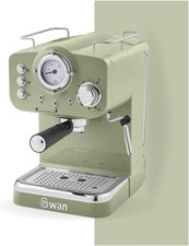 Retro Espresso Coffee Machine 15 Bar Pressure Milk Frother 1.2L Tank 1100W Green