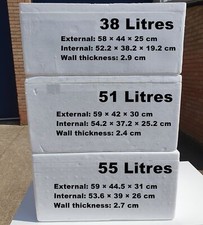 38L / 51L / 54L POLYSTYRENE Storage COOL BOX Food, Fish, Reptiles,