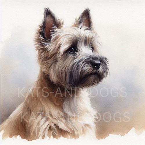 Cairn terrier watercolour - cairn,