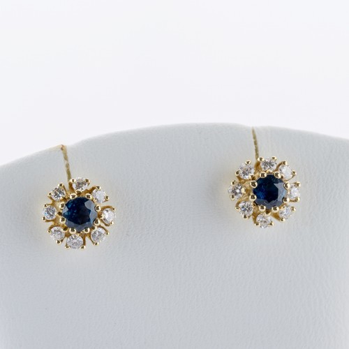 585 yellow gold earrings - , with