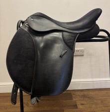 17” Thorowgood Black Synthetic Cob GP Saddle Extra Wide