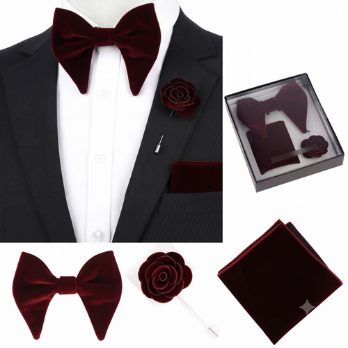 Luxury burgundy velvet - velvet, tie