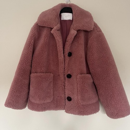 Zara pink borg coat - zara,