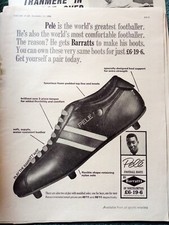 H7-3 Ephemera 1966 Football Advert Pele Barratts Boots
