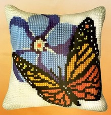 Needlepoint tapestry painted cushion kit 01.142 - Butterfly (18"x18") GobelinL