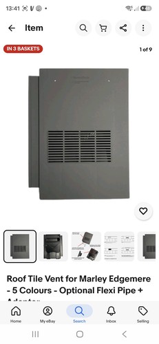 Grey roof tile - tile, vent