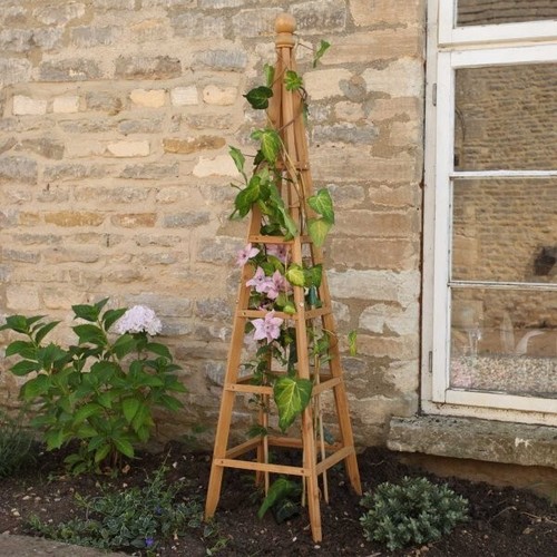 Wooden garden obelisk pine - garden,