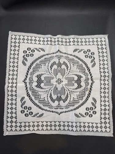 White vintage lace table - table, mat