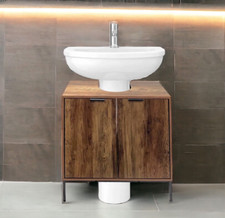 Bathroom Under Sink Cabinet With 2 Storage Shelf Double Door