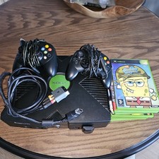 Microsoft Original Xbox Console + 2 Controllers + 8 Games Bundle & DVD Adapter