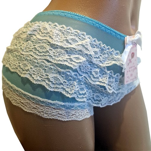 Lace sheer ruffle knickers - ruffle,