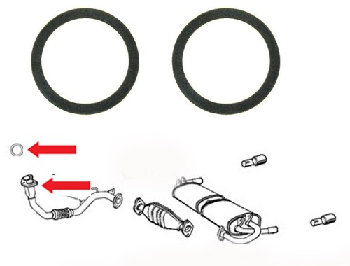 Exhaust downpipe gaskets - 2x,