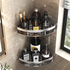 Bathroom Shelves No-drill Wall Mount Corner Shelf Shower Storage Rack Holder WC+