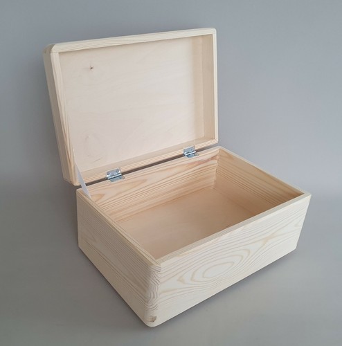 Plain wooden box - plain, handles