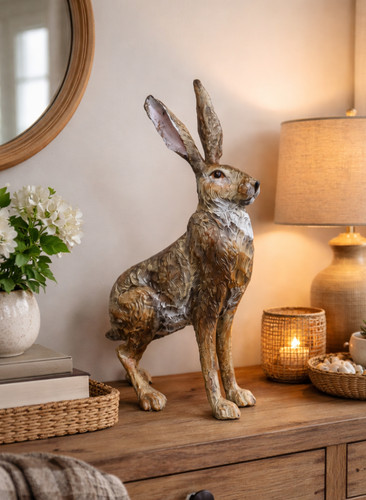 Large standing hare ornament - standing,