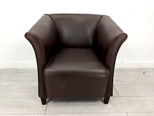 TUB CHAIR Classic Lounge Armchair Burgundy Faux Leather Wood Legs FREE DELIVERY