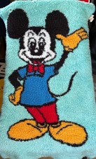 RARE Vintage Fluffy Blue Disney Mickey Mouse Rug 
