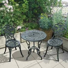 Vintage Bistro Set Cast Aluminium Furniture Outdoor Garden Patio 2 Chairs Table