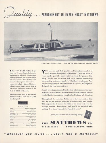 1940 the matthews boat - *,