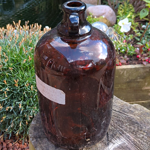 Vintage glass demijohn - glass,