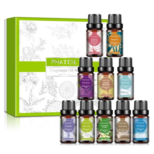 10x 10ml fragrance oils - 10ml, set