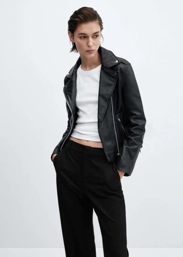 Mango genuine leather jacket - genuine,