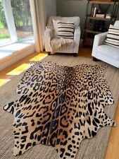 Leopard Cowhide Rug Average Size: 7.5X6.5 feet Jaguar Print on Real Cowhide Rug