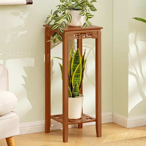 Retro bamboo plant stand - plant, tall