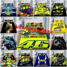 Valentino Rossi VR46 Motorcycle Duvet Cover Single Double King Bedding Set Gift