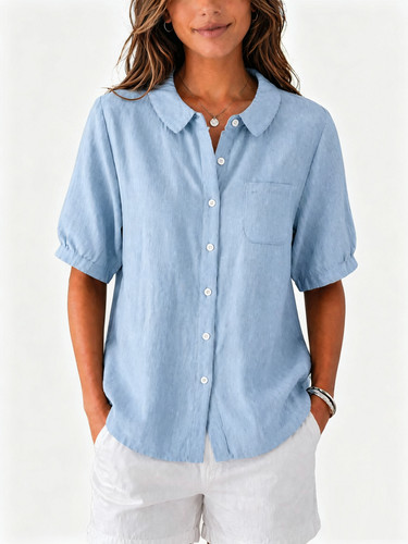 Womens linen blouse - linen, cotton