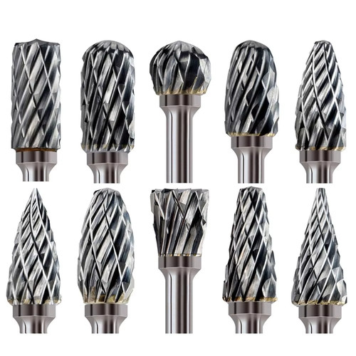 10pcs rotary burr - bit, tungsten