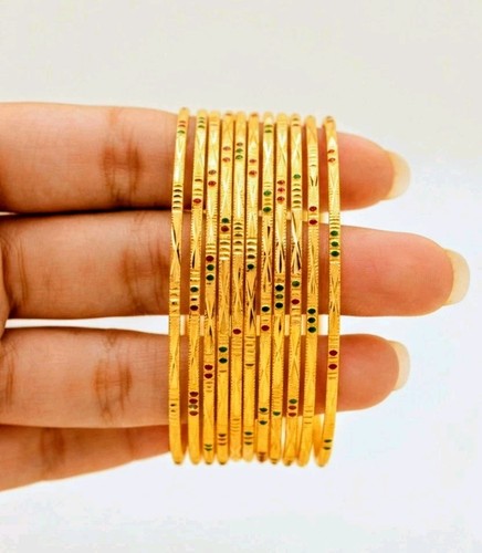 Ethnic bangles 22k - gold, plated