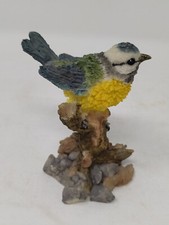 SHUDEHILL BLUE TIT FIGURINE on TREE STUMP 3.25" in height