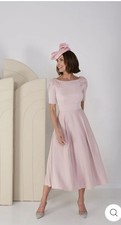John Charles 28013A Gorgeous Rose Pink A Line Crepe  Dress Size 16 New