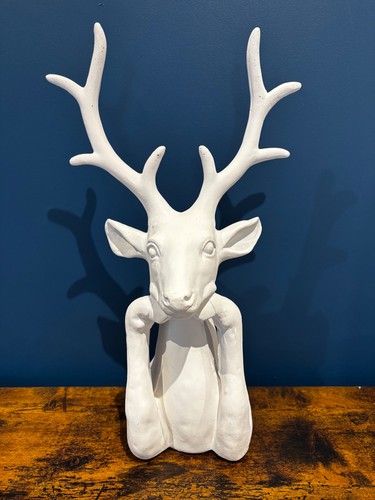 Stag white bust - bust, deer