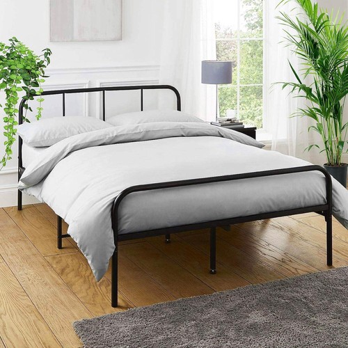 Double bed frame metal rounded - bed,