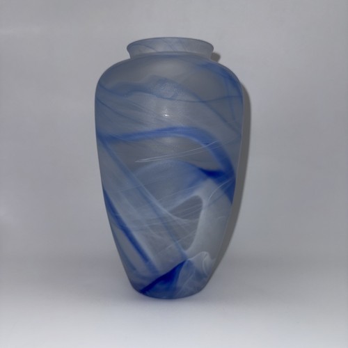 Vintage matt glass vase - matt, blue