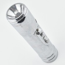 Vintage G.E.C Made in England Chrome Metal Torch Retro Flashlight 80s GEC G E C