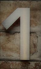 4" or 6" modern house/front door numbers brushed stainless steel - stick on
